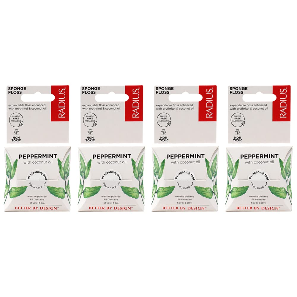 RADIUS Dental Floss, Natural Floss, Unscented Silk, 33 Yards, Compostable & Non-Toxic Oral Care Designed to Help Fight Plaque, Pack of 3