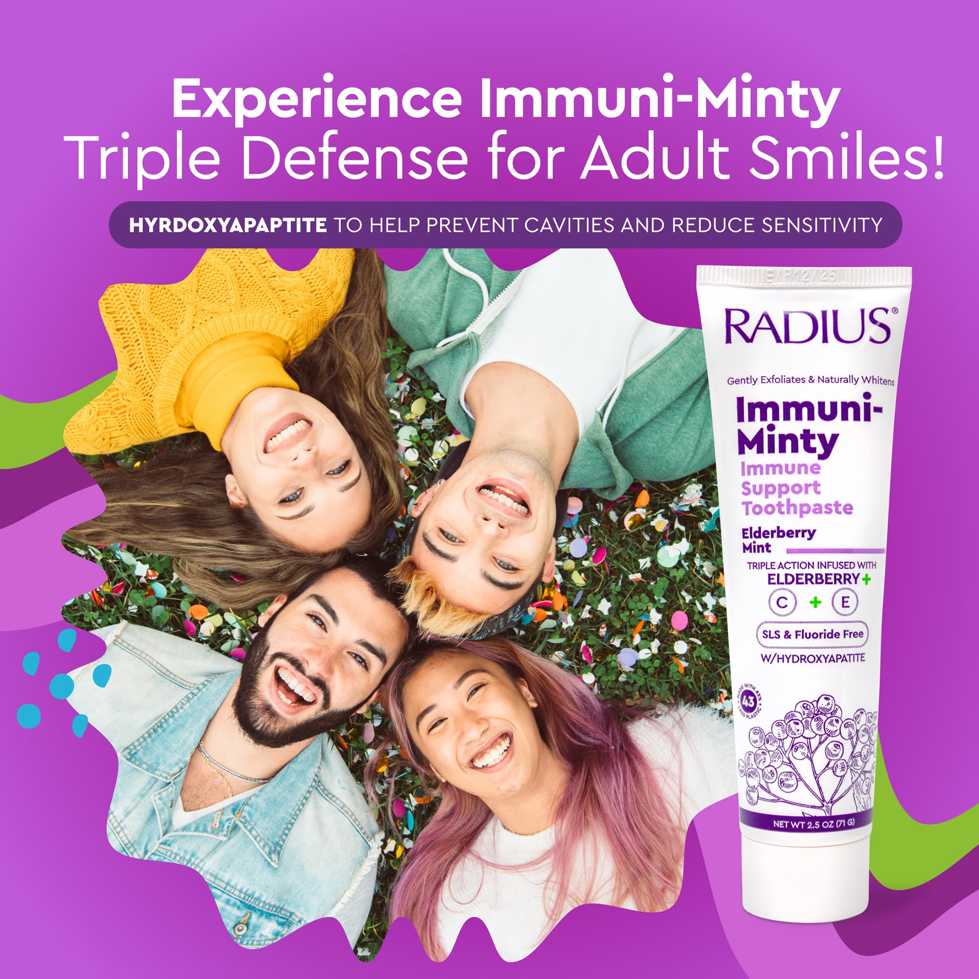 RADIUS ImmuniMinty Immune Support Toothpaste 2.5 Oz - Elderberry Mint - Pack of 1