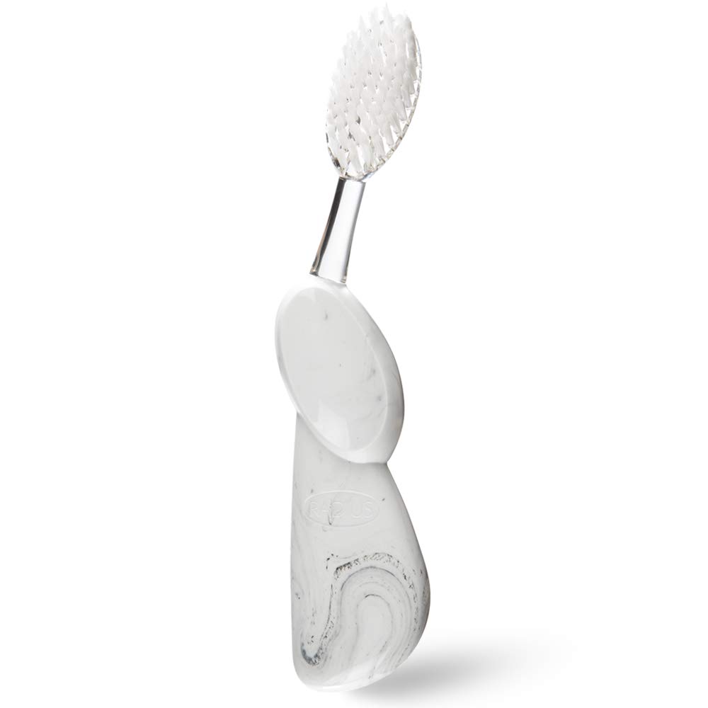 RADIUS Big Brush BPA Free & ADA Accepted Toothbrush Designed to Improve Gum Health & Reduce Gum Issues - Right Hand - Marble - Pack of 1